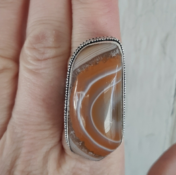 New Botswana Agate 925 Silver Ring. - Picture 6 of 8